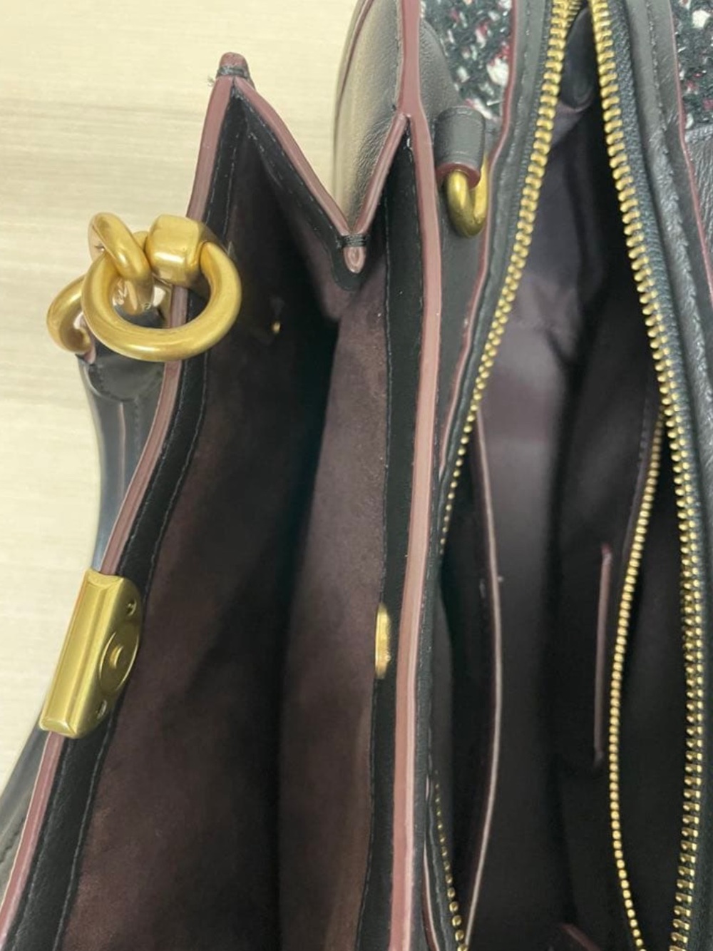 Coach Dreamer 24 Leather Tweed Satchel EUC (no crossbody) - Picture 10 of 13